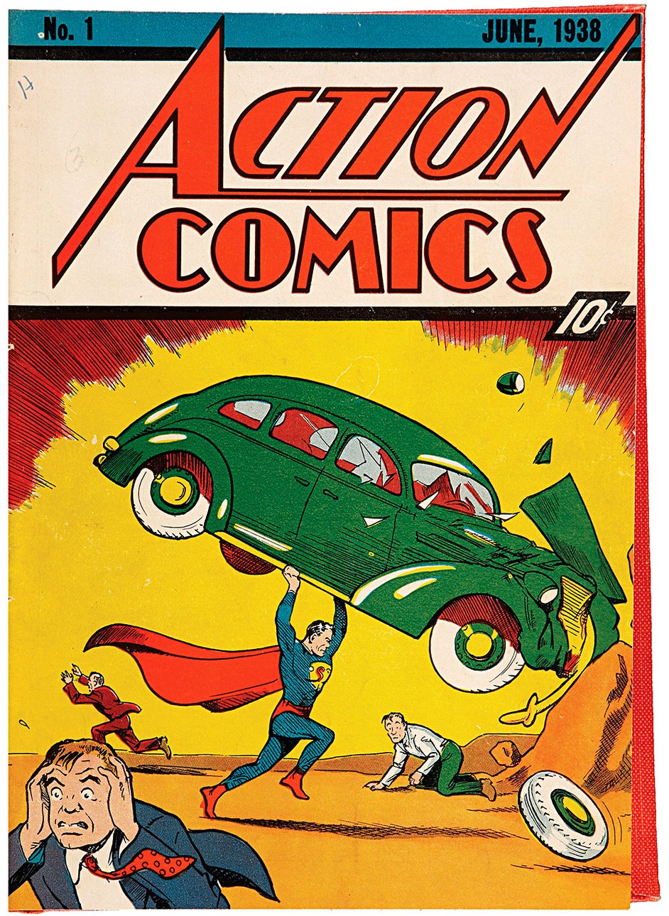 Обложка первого номера журнала Action Comics. Июнь 1938 года. Фото: Heritage Auctio