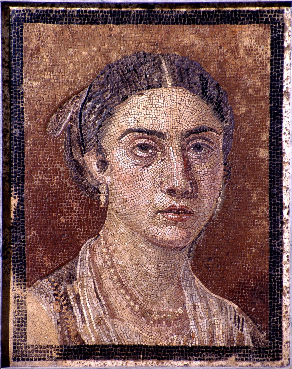 «Портрет женщины». Мозаика. Помпеи, I век н. э. Деталь. Фото: Museo Archeologico Nazionale di Napoli / Giorgio Albano
