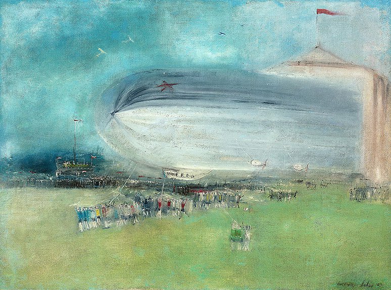 Александр Лабас. «Первый советский дирижабль». 1931. Выставка «Художники у станка. Искусство после революции». Фото: Государственная Третьяковская галерея
