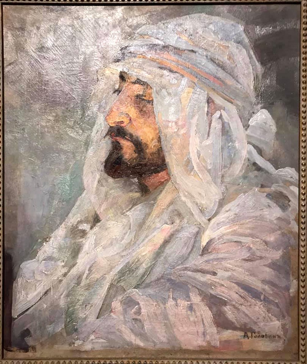Александр Головин. «Портрет Е.М.Татевосяна в бедуинской повязке». Фото: Сергей Подстаницкий/Facebook
