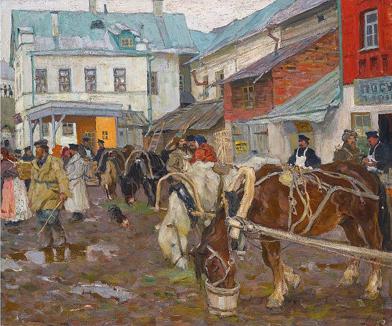 Арнольд Лаховский. Провинциальный рынок. 1914