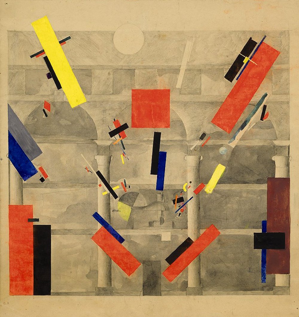 Вера Ермолаева (1893–1938). Эскиз супрематического оформления фасада здания. Эстимейт £30–50 тыс. Фото: Sotheby’s