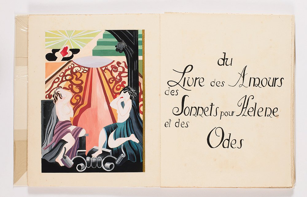 Иллюстрации Александры Экстер к книге Пьера Ронсара Livres des Amours, des Sonnets pour Hélène et des Odes (1946)