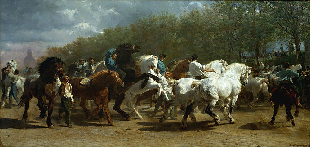 Роза Бонёр. «Ярмарка лошадей». 1852–1855. Дар Корнелиуса Вандербильта, 1887. Метрополитен-музей, Нью-Йорк. Фото: The Metropolitan Museum of Art / Art Resource, NY.