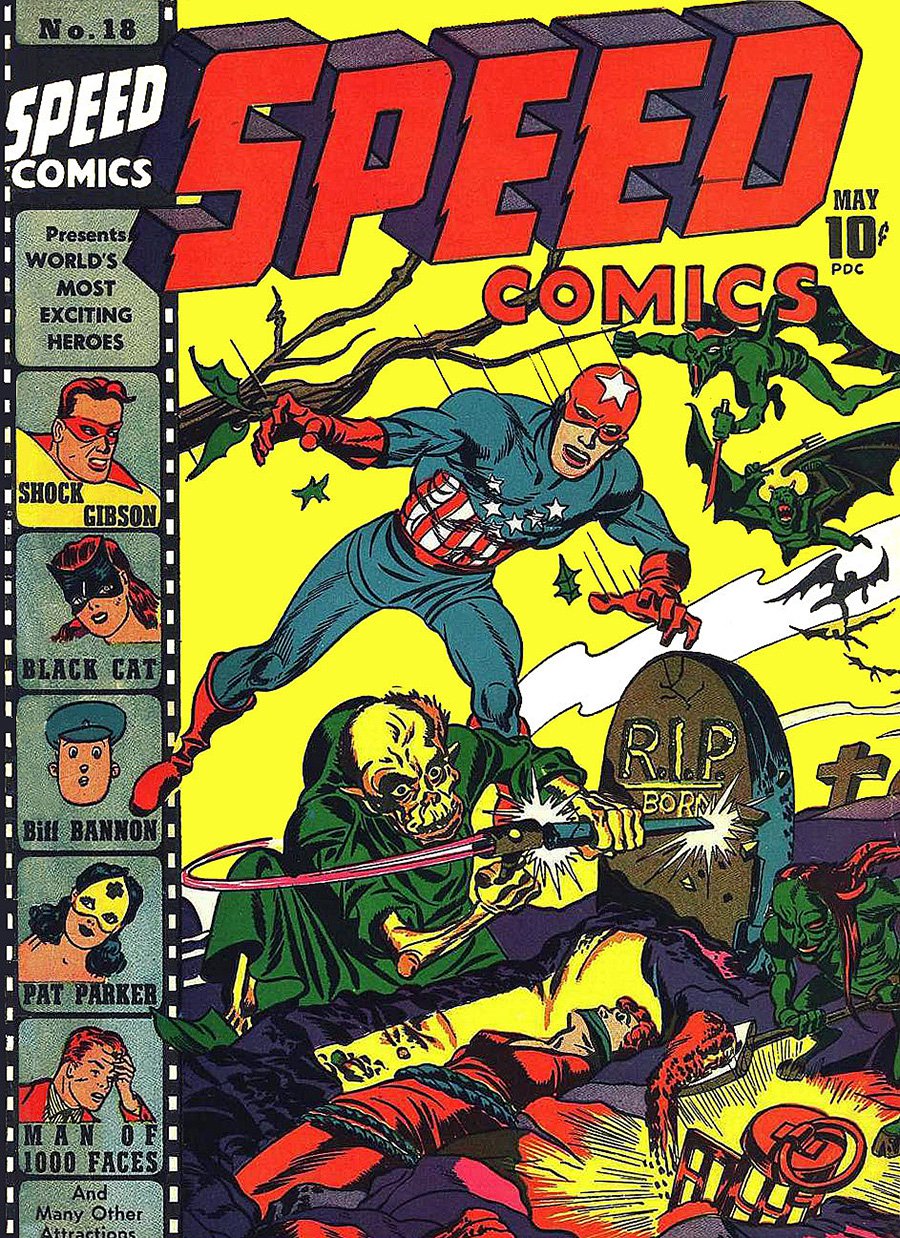 Капитан Свобода на обложке Speed Comics № 18 (май 1942 г.). Фото: Joe Simon, Jack Kirby and Al Aviso
