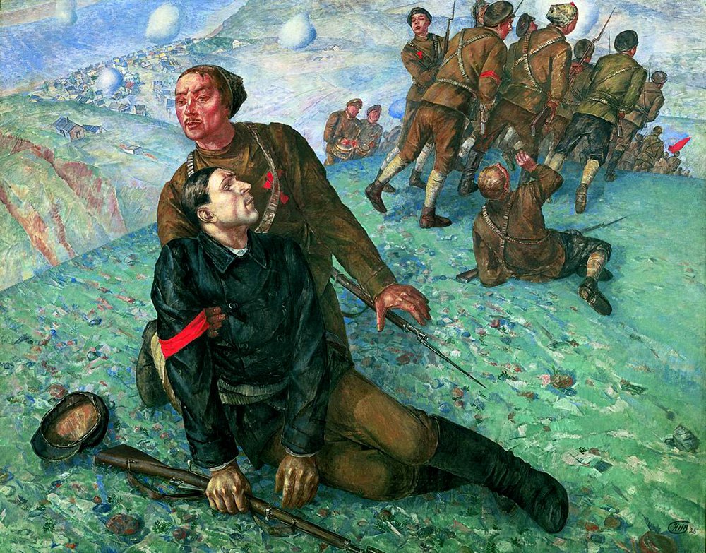Кузьма Петров-Водкин. «Смерть комиссара». 1928. Фото: Государственный Русский музей