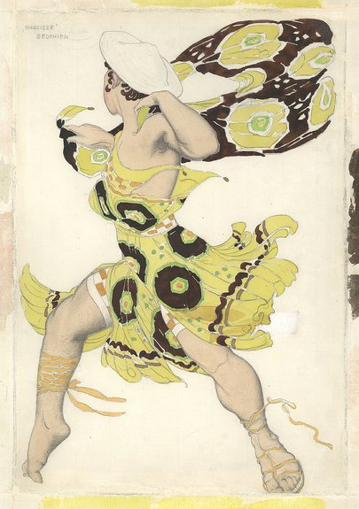 Лев Бакст. Эскиз костюма Беотийца к балету Нарцисс. Около 1911