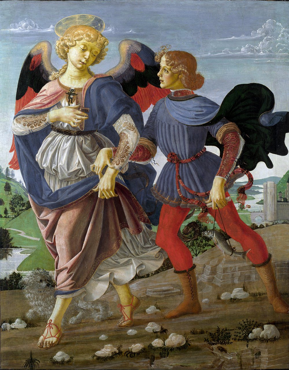 Верроккьо и мастерская. «Архангел Рафаил и Товий». Около 1470–1472. Фото: The National Gallery, Londo