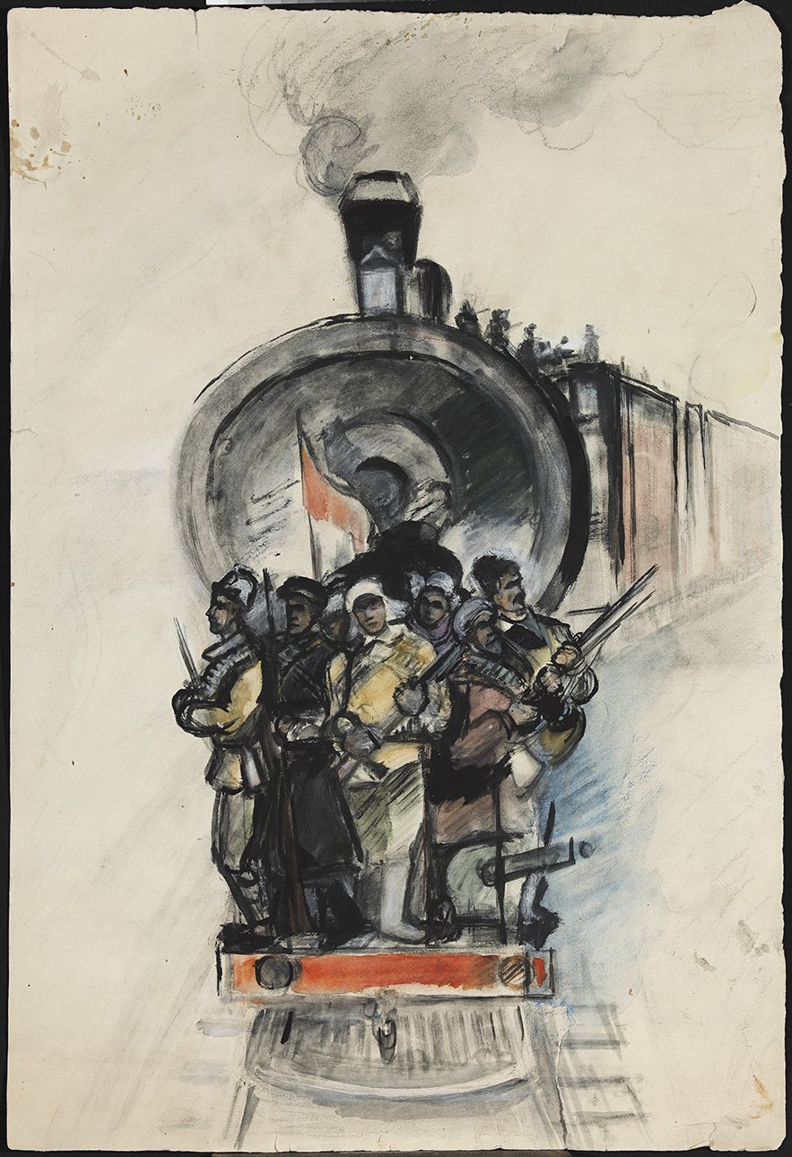 Александр Лабас. На паровозе. 1958. Из собрания Ольги Бескиной-Лабас