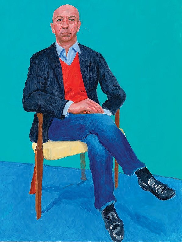 «Портрет Бенедикта Ташена» (2013) — одна из 75 новых картин, изображающих галеристов, художников и друзей Дэвида Хокни
