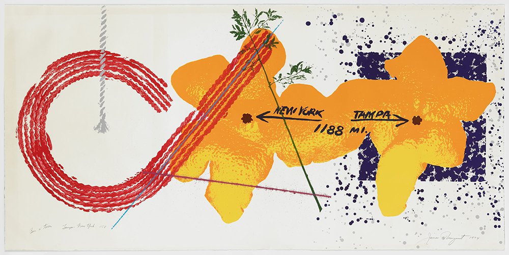 Джеймс Розенквист. «Тампа — Нью-Йорк  — 1188». 1974. Courtesy of Institute for Research in Art at the University of South Florida, Tampa