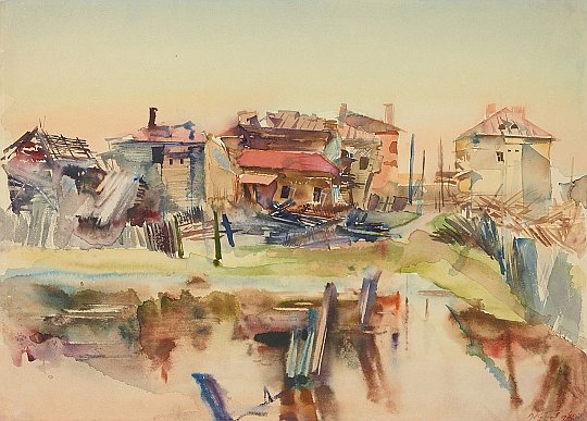 Валентин Курдов. Тишина после бомбежки. 1942