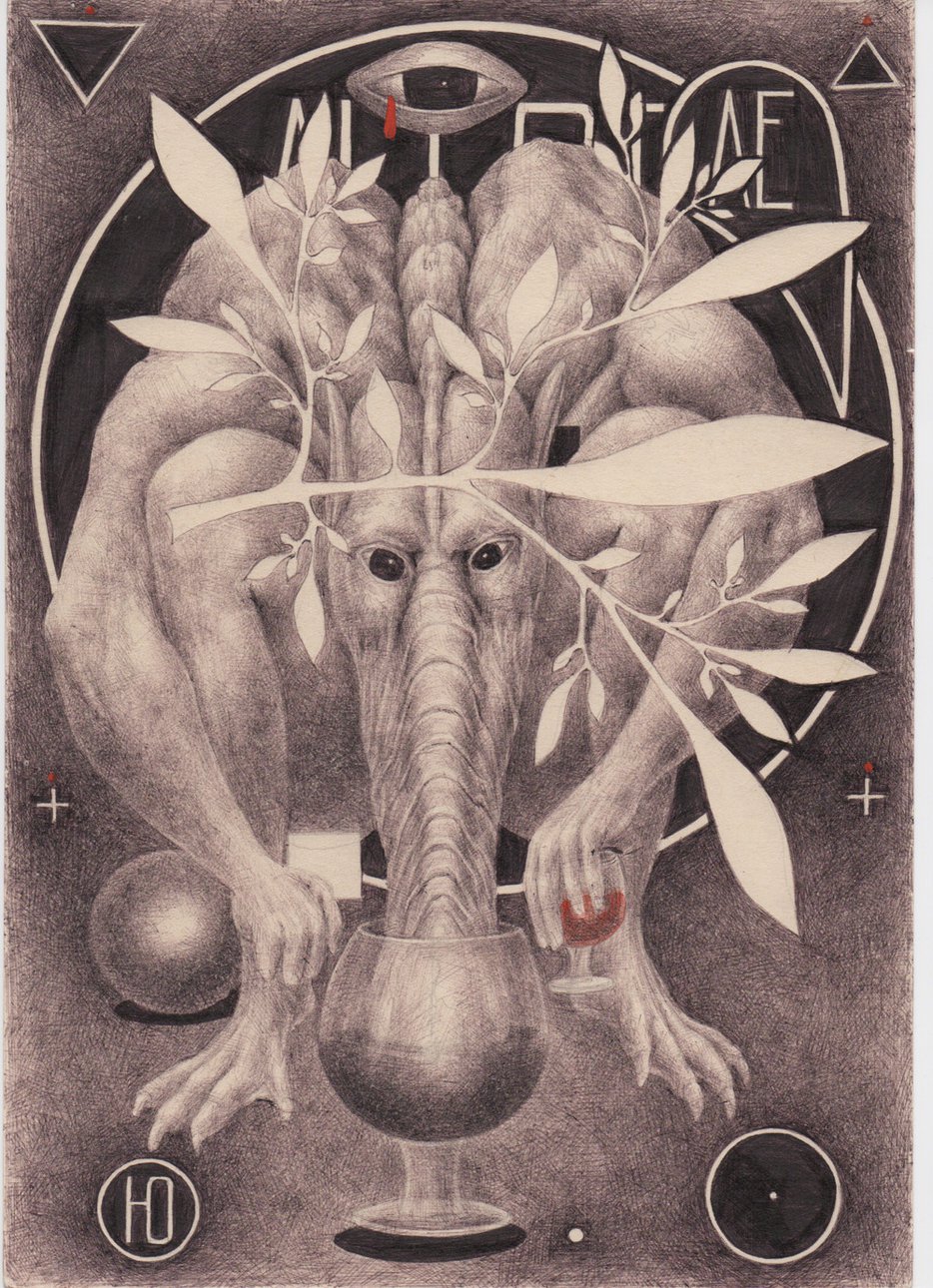 Дмитрий Александрович Пригов. «Портрет Юрия Альберта». 1996. Дар Надежды Буровой. Фото: Благотворительный фонд В.Потанина