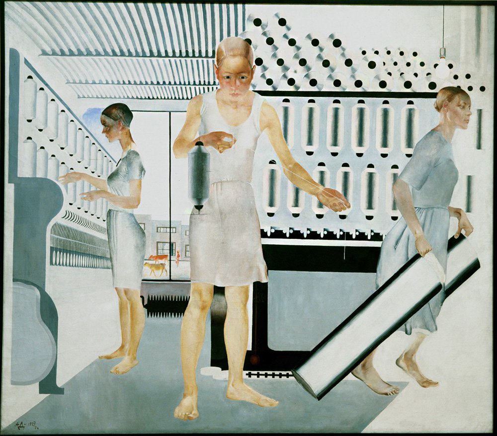 Александр Дейнека "Текстильщицы", 1927. Холст, масло. Государственный Русский Музей, Санкт-Петербург.