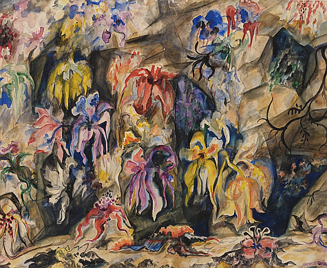 Наталия Гончарова. Эскиз декорации к балету. 1948
