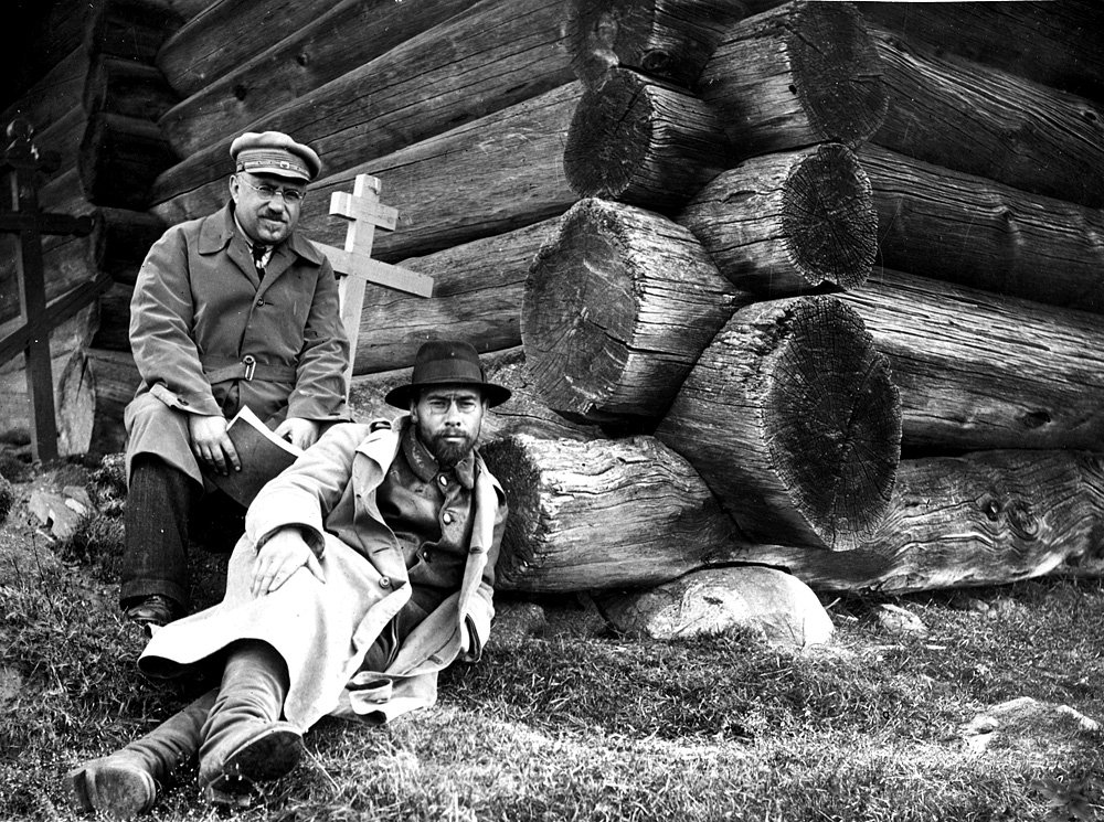 Г.О.Чириков и П.Д.Барановский. Северо-Двинская экспедиция ЦГРМ. 1920 г. Фото: Архив ВХНРЦ имени И.Э.Грабаря