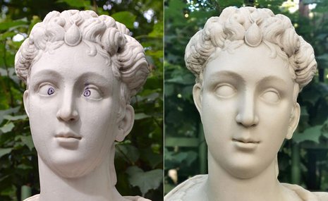 Реставраторы убрали пририсованные глаза со скульптуры в Летнем саду