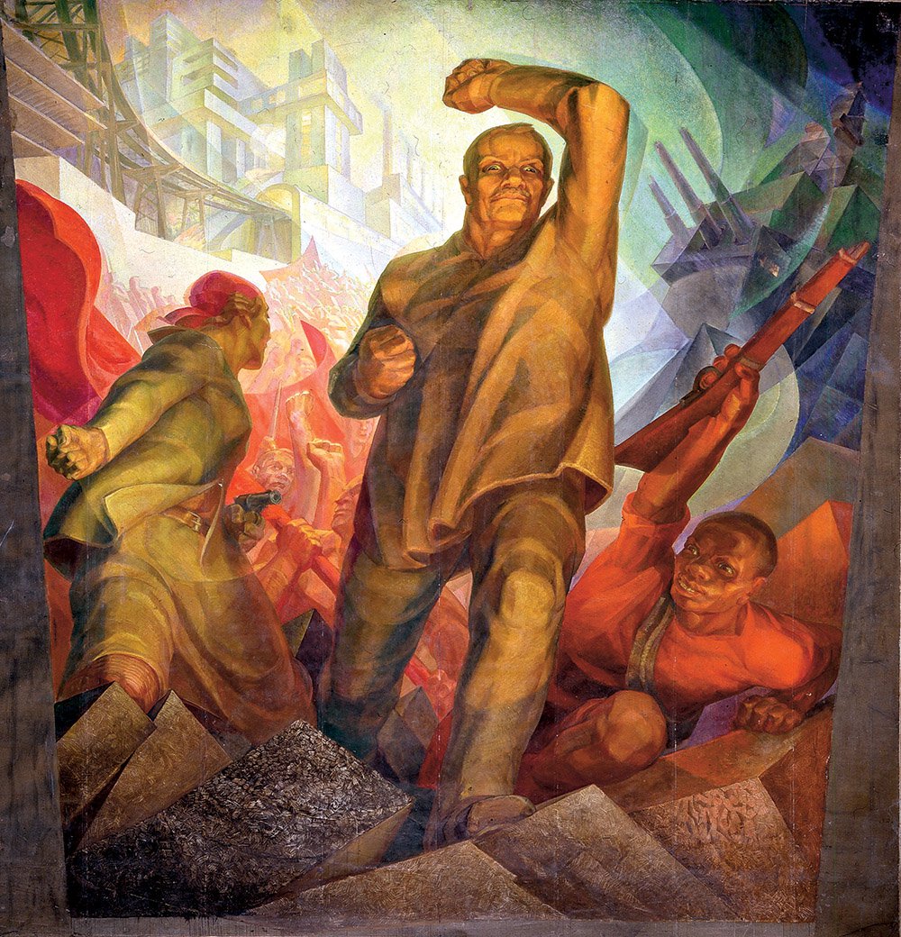 Александр Андреев, Николай Ульянов. "Революция". Панно. 1928–1929. Холст, масло. 560x545 см. Фото: Русский музей
