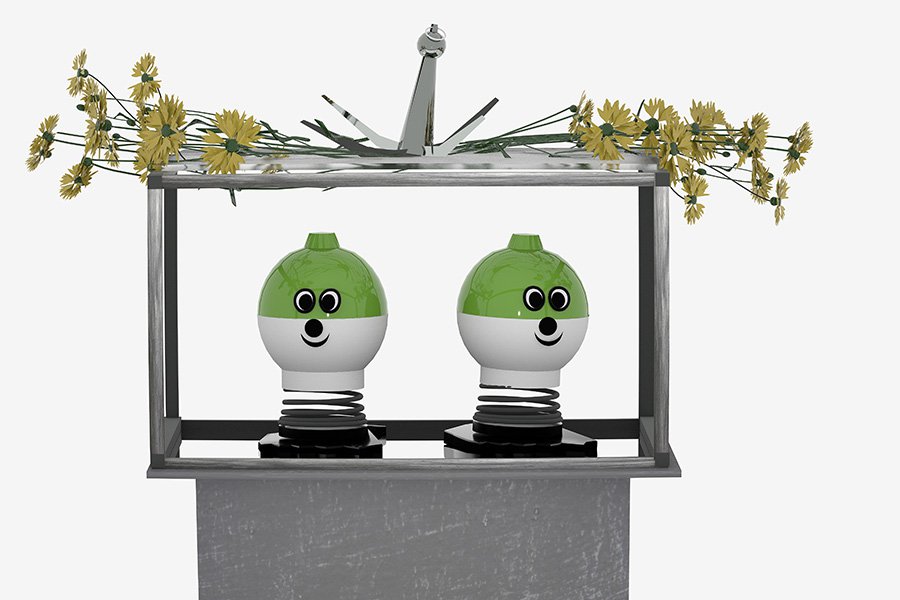 3D-реконструкция работы Елены Елагиной и Игоря Макаревича «Сумерки в Оранжерейном». Фото: Центр Вознесенского