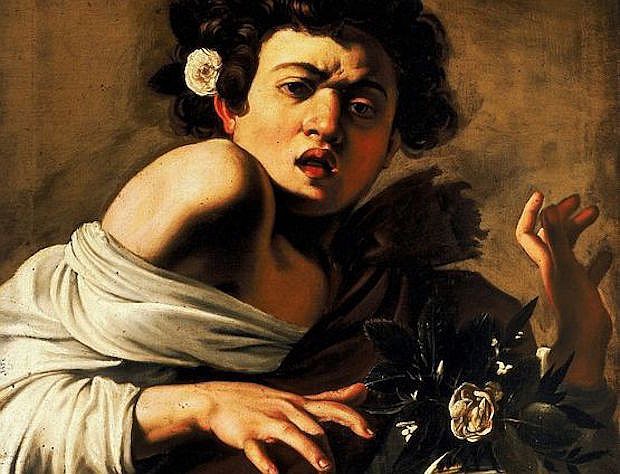 Караваджо. "Мальчик, укушенный ящерицей". 1594-1595