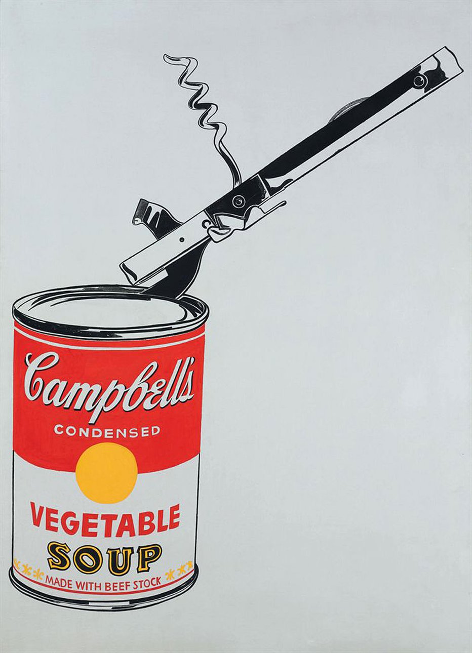 Энди Уорхол. «Большая банка супа Campbell's (овощной) и консервный нож». 1962. Christie's, Нью-Йорк, 17 мая 2017 г. Продано за $ 27,5 млн. Фото: Christie'