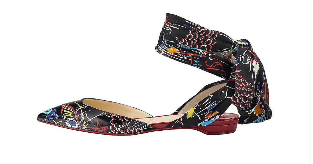 Балетки Lahore с шелковыми лентами из новой коллекции Loubitag от Christian Louboutin. Фото: Christian Loubouti