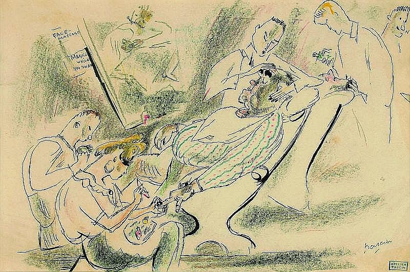 Жюль Паскин. «У стильного парикмахера», 1919