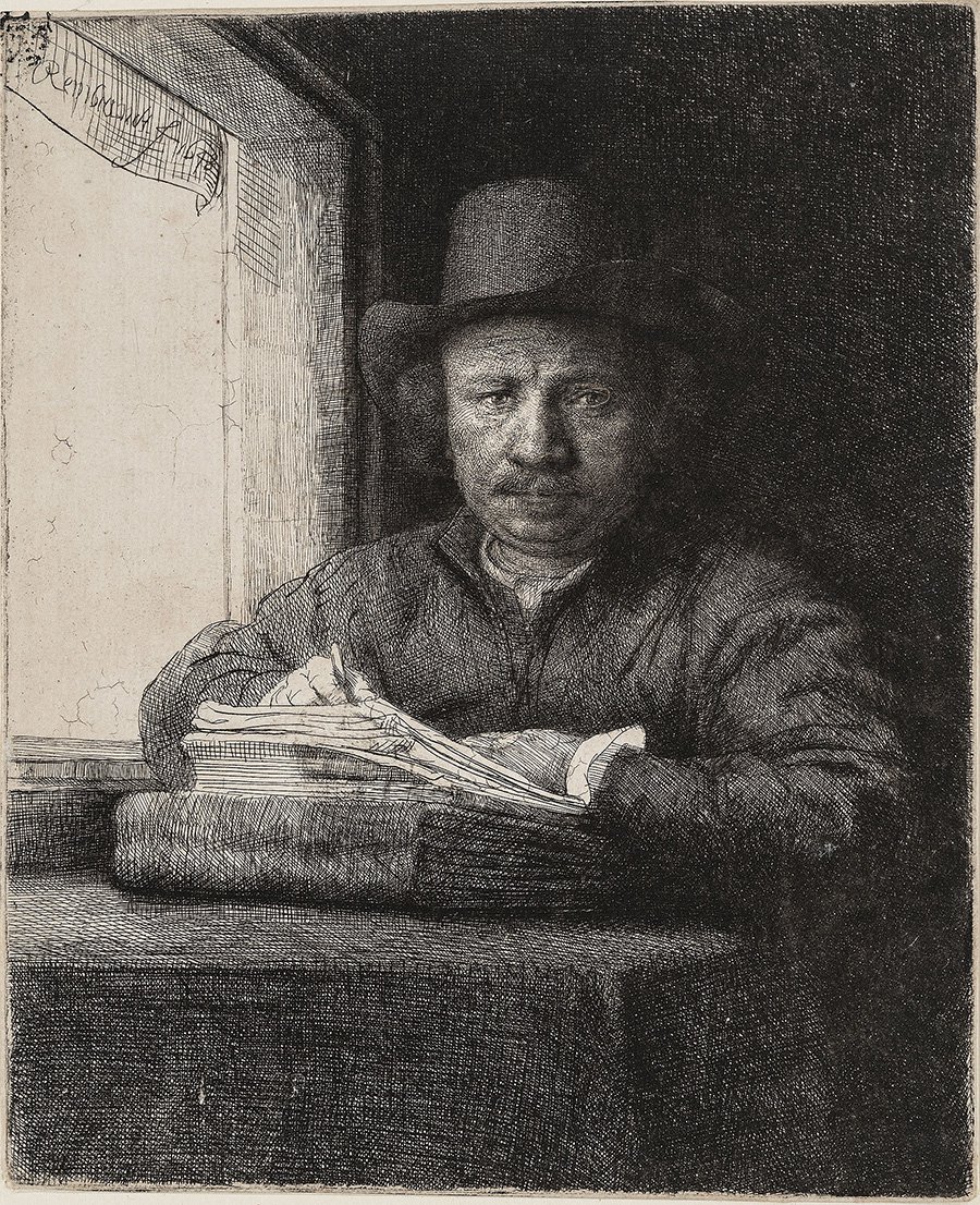Рембрандт. «Автопортрет» («Рембрандт, рисующий у окна»). 1648. Фото: National Gallery of Art
