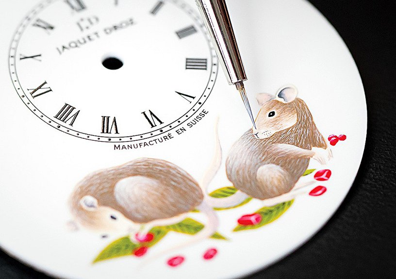 Лимитированные часы Jaquet Droz из серии Petite Heure Minute Relief с изображением крысы