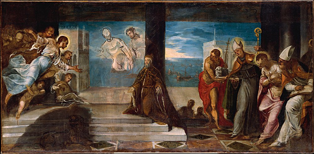 Тинторетто (Якопо Робусти). «Дож Альвизе Моче­ниго предстает перед Спасителем». 1577. Фото: MET Museum