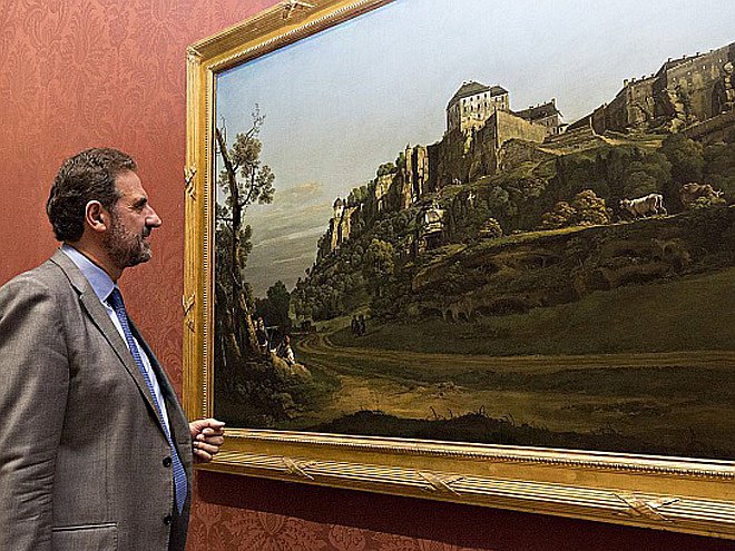 Пейзаж Бернардо Беллотто «Крепость Кёнигштайн, вид с севера»