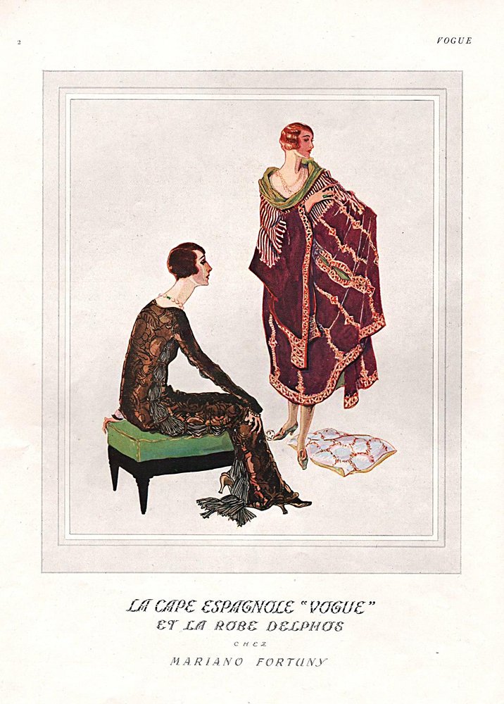 Накидка "Вог" и платье "Дельфос" Фортуни. Vogue. 1924. Фото: Государственный Эрмитаж