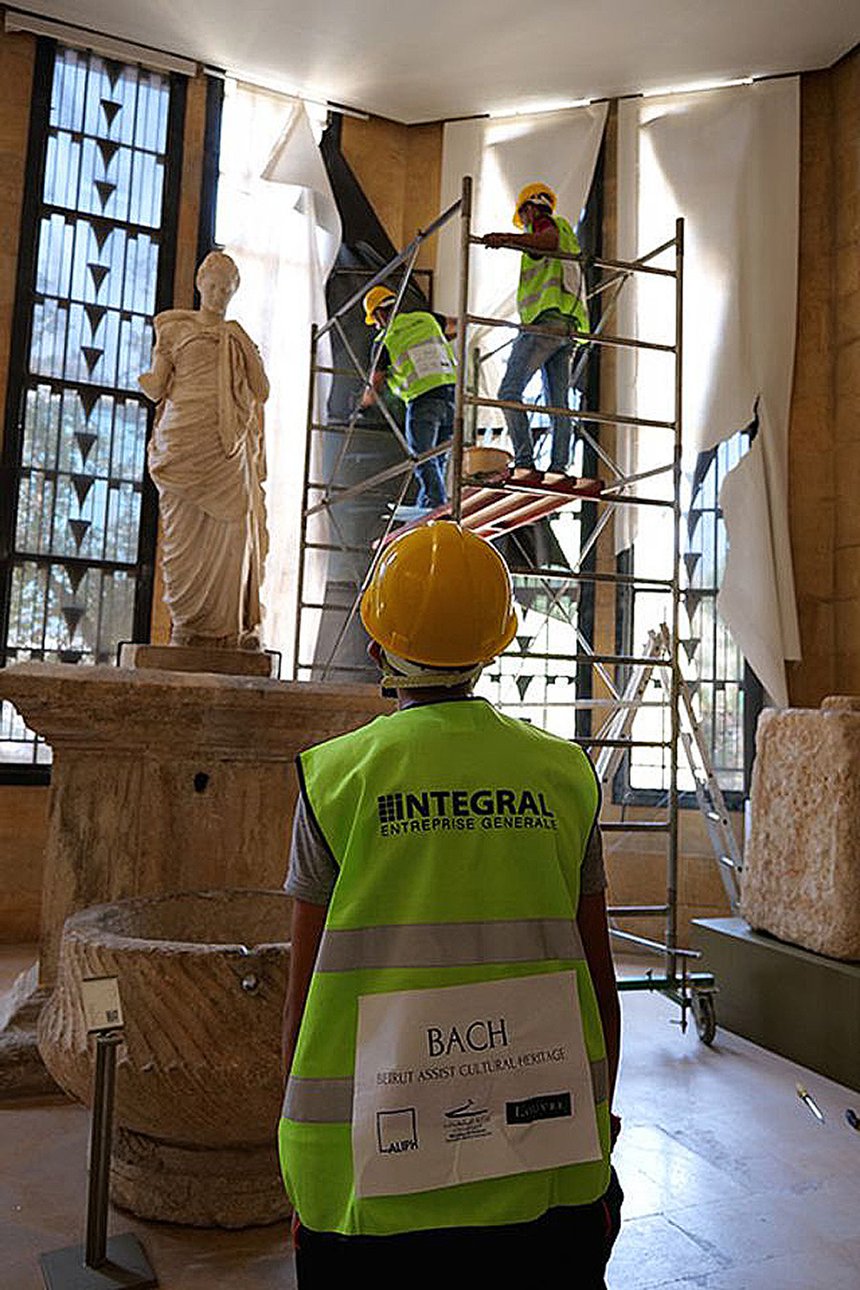 Восстановительные работы в Национальном музее Бейрута. Фото: Julien Chanteau