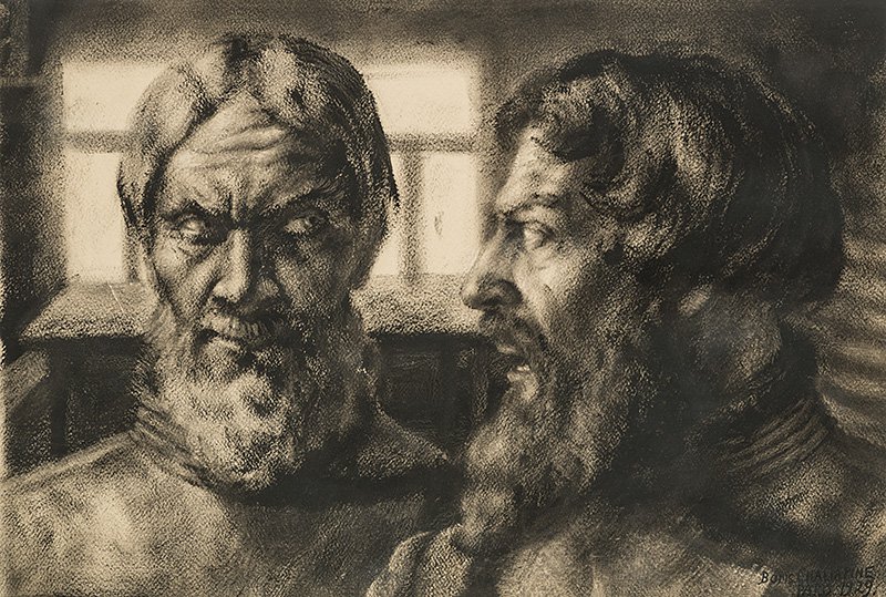 Борис Шаляпин. «Двойной портрет Федора Шаляпина». 1929 / Музей русского импрессионизма