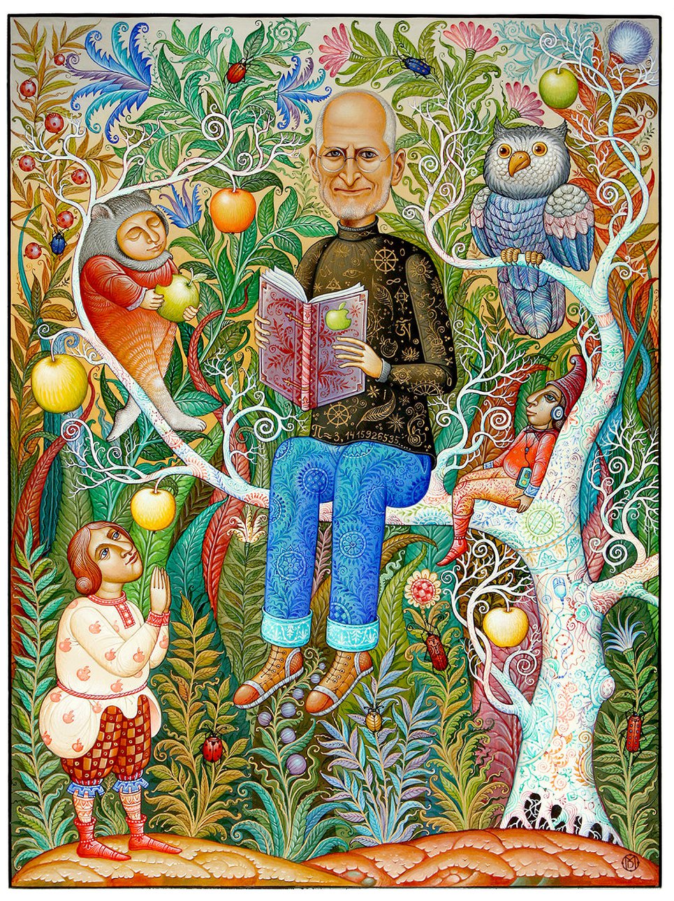 Даниил Молодкин. Очень хороший человек (Портрет Стива Джобса). Лаковая миниатюра