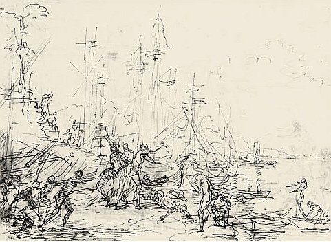 Сальватор Роза. Философ Критон Афинский, бросающий свои деньги в море. XVII в.