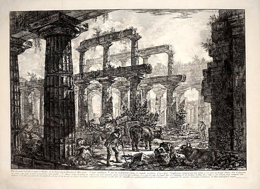 Джованни Баттиста Пиранези (1720–1778). «Руины храма Нептуна в Пестуме». Гравюра. Фото: ГМЗ «Царицыно»