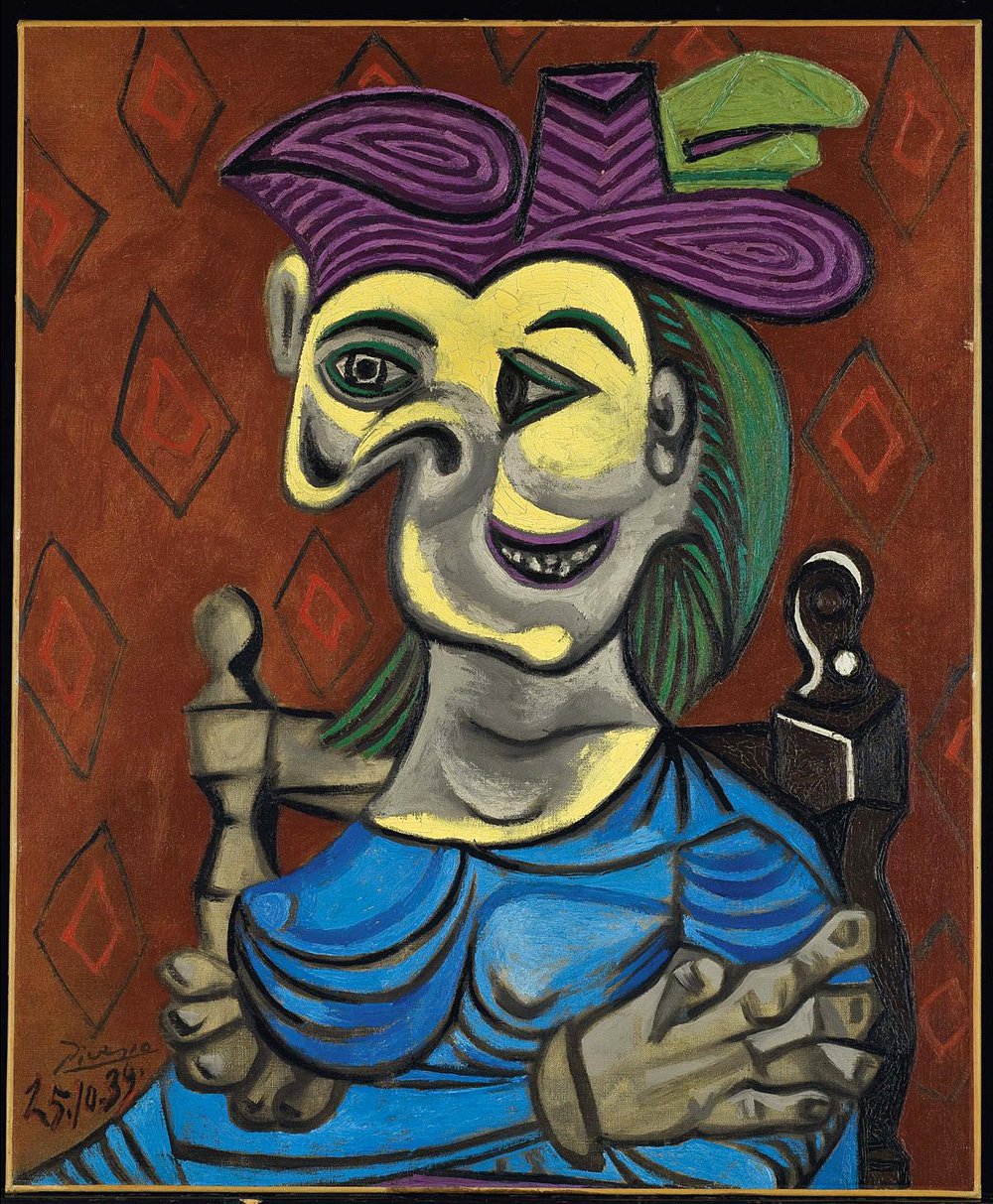 Пабло Пикассо. «Сидящая женщина в голубом платье». 1939. Christie's, Нью-Йорк, 15 мая 2017 г. Продано за $45 млн. Фото: Christie'