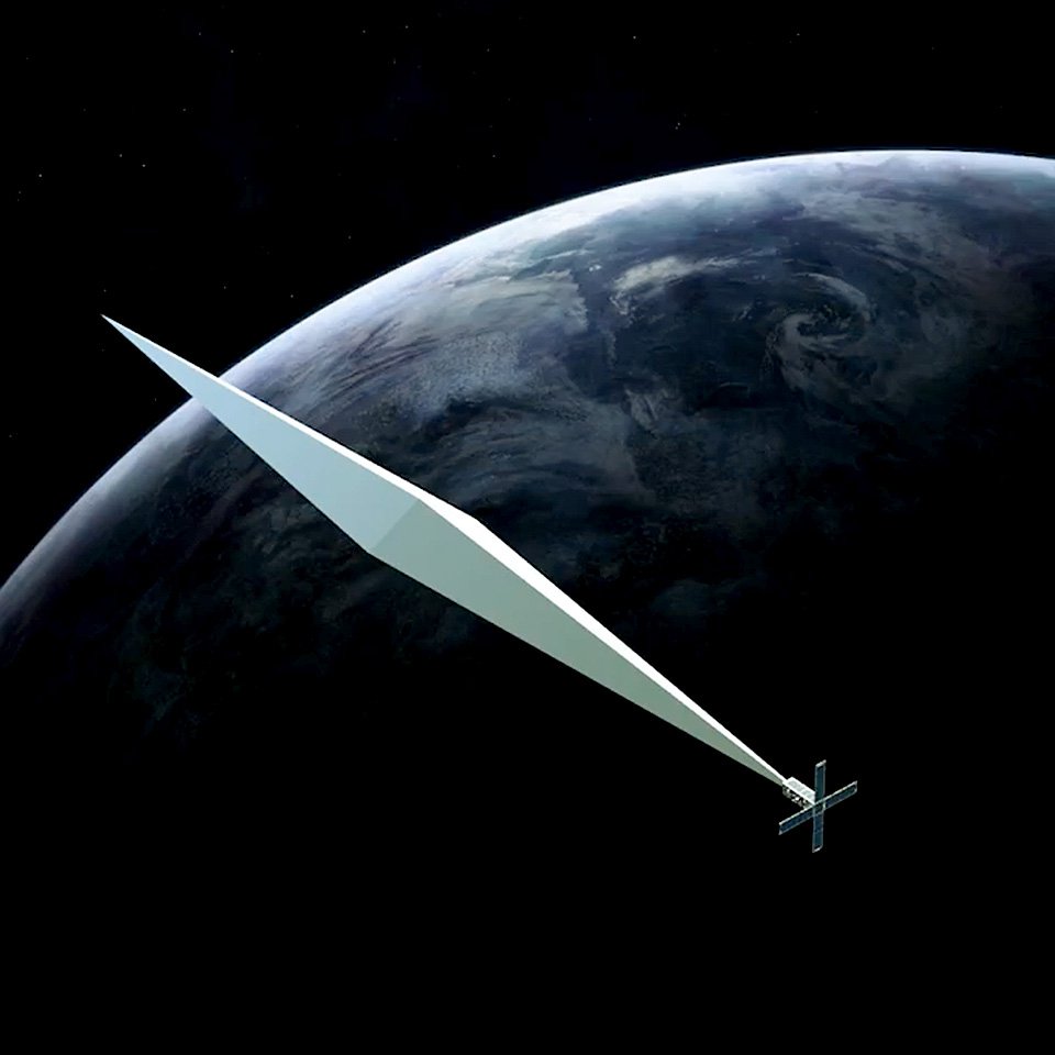 Визуализация Орбитального отражателя Тревора Паглена — первого спутника-скульптуры. Объект был потерян на орбите. Фото: Wikimedia Commons