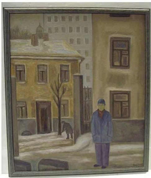 Копия с картина Михаила Рогинского, с вставленным в него добавочным персонажем