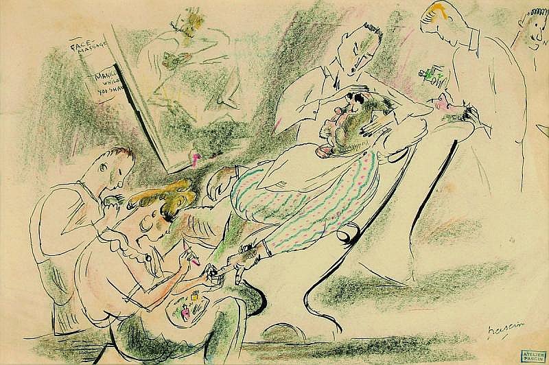 Жюль Паскин. «У стильного парикмахера», 1919