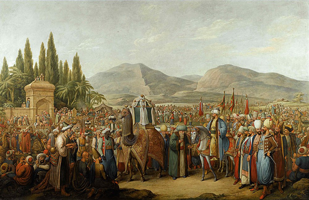 Георг Эмануэль Опиц. «Прибытие мехмеля к оазису на пути в Мекку». 1805–1825. Эстимейт £800 тыс. — £1,2 млн. Аукцион  Sotheby's 25 апреля