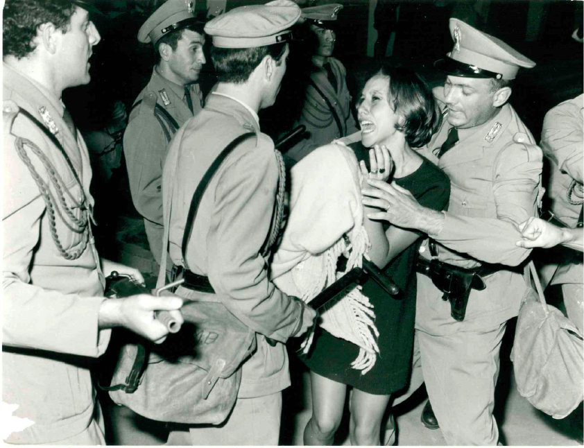 Аресты демонстрантов на Венецианском международном кинофестивале 1968 года. Фото: Ферруцци
