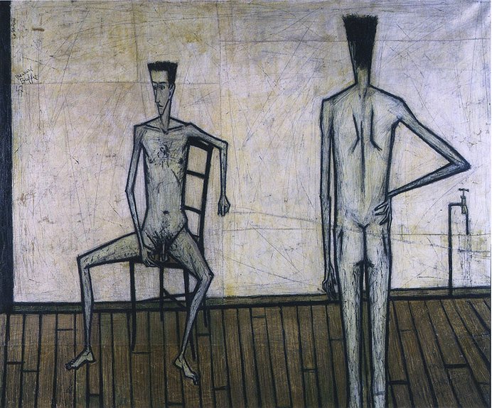 Бернар Бюффе. «Два обнаженных мужчины». 1947