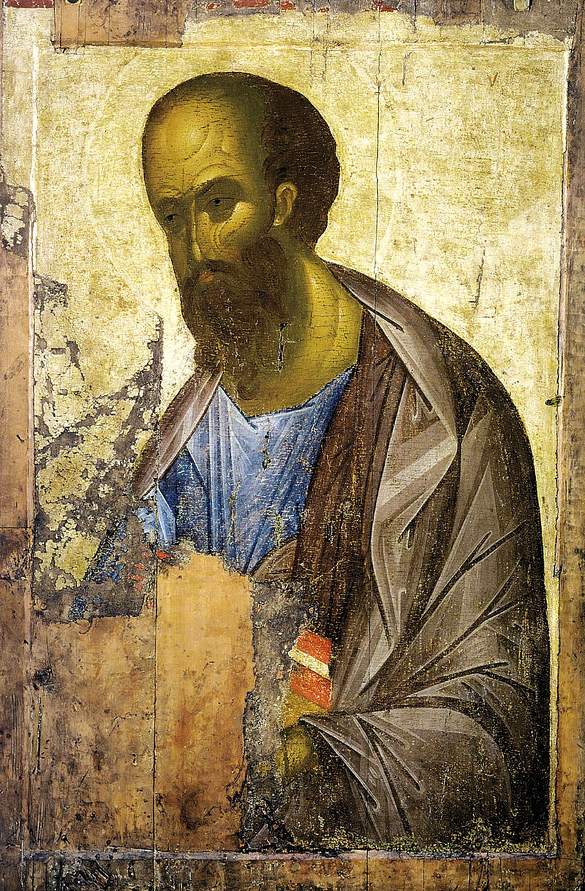«Апостол Павел» из Звенигородского чина. Приписывается Андрею Рублеву. Photo: Wikimedia Commo