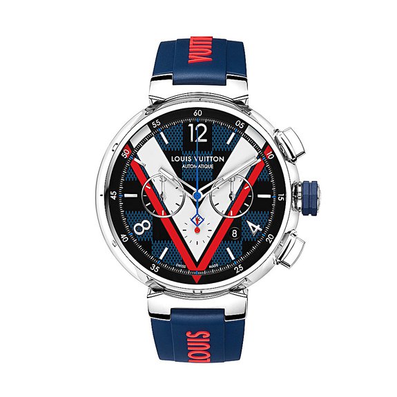 Часы Louis Vuitton Tambour Damier Cobalt