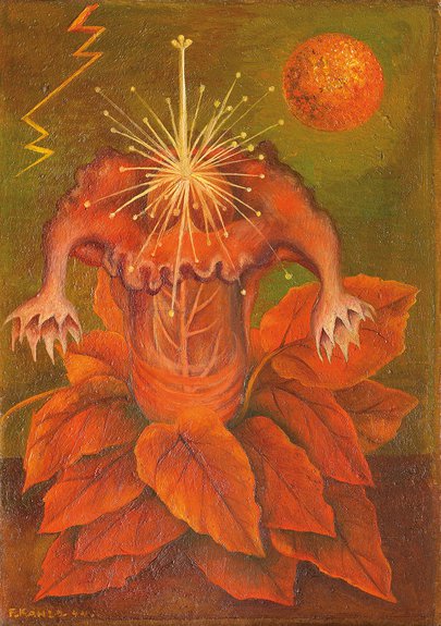 Фрида Кало. Цветок жизни. 1943.Мазонит, масло. Музей Долорес Ольмедо