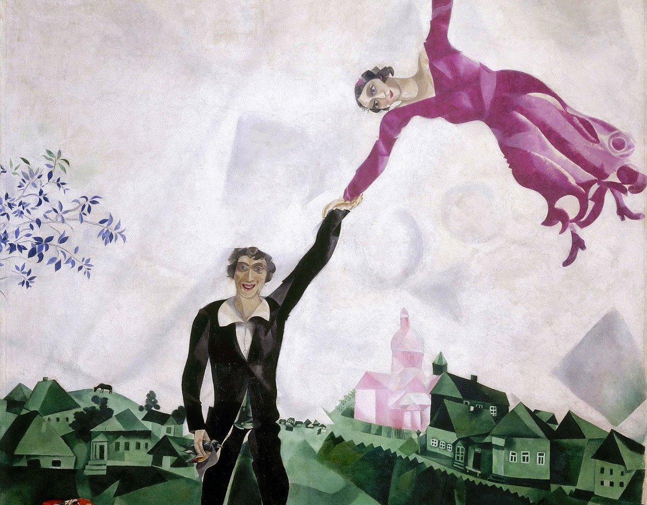 Марк Шагал. «Прогулка». Фрагмент