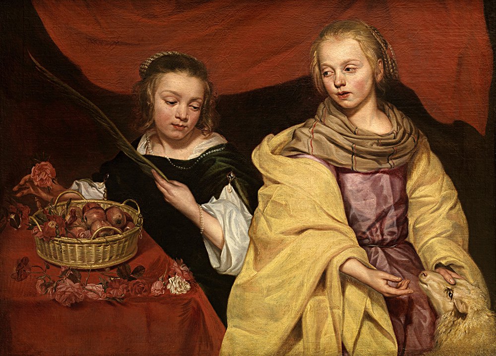 Михаэлина Вотье. «Портрет двух девочек как святой Агнессы и святой Доротеи». Середина XVII в. Фото: The Royal Museum of Fine Arts Antwer