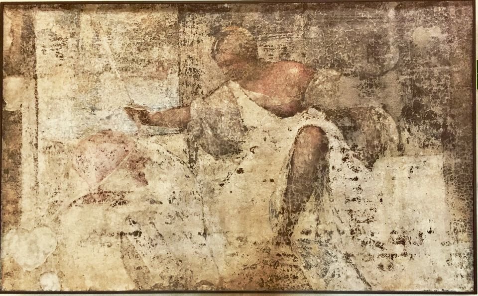 Фрагмент центральной фрески Джорджоне и Тициана для Фондако деи Тедески, в данный момент хранящийся в Галерее Франкетти в Венеции. Фото: Galleria Franchetti